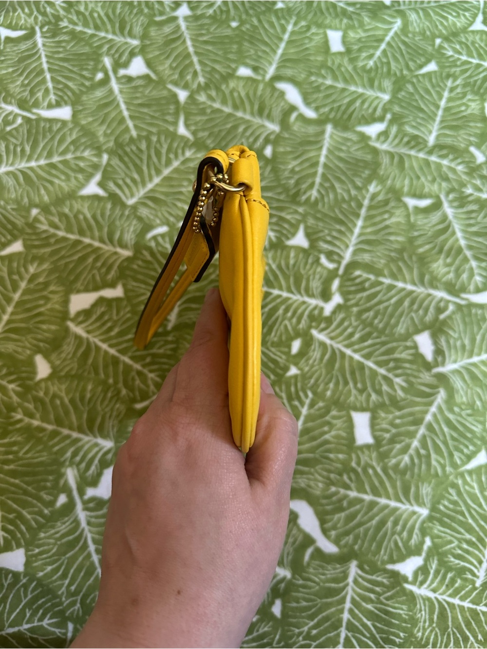 Coach Yellow Leather Wristlet - Picture 5 of 9